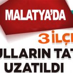 Malatya’da 3 İlçede Okullarda İkinci Dönem 17 Şubat’a Ertelendi