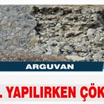 Arguvan’da Yeni Yol Yapılırken Çökme Oldu