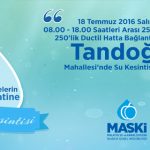 Tandoğan Mahallesi’nde Su Kesintisi Yaşanacak